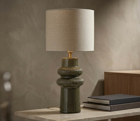 Lampa de masa, Mauro Ferretti, Harmony, 1 x E27, 40W, 30x64.5 cm, ceramica, verde