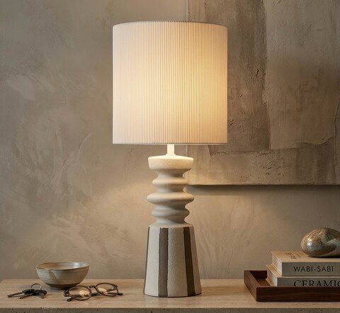 Lampa de masa, Mauro Ferretti, Tribal, 1 x E27, 40W, 26.5x67 cm, ceramica, multicolor