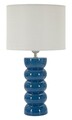 Lampa de masa, Mauro Ferretti, Torr, 1 x E27, 40W, 25x46 cm, ceramica, albastru/alb