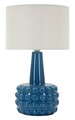 Lampa de masa, Mauro Ferretti, Gress, 1 x E27, 40W, 30x51.5 cm, ceramica, albastru/alb