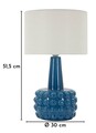 Lampa de masa, Mauro Ferretti, Gress, 1 x E27, 40W, 30x51.5 cm, ceramica, albastru/alb
