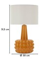 Lampa de masa, Mauro Ferretti, Gress, 1 x E27, 40W, 30x51.5 cm, ceramica, galben mustar/alb