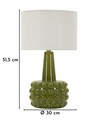 Lampa de masa, Mauro Ferretti, Gress, 1 x E27, 40W, 30x51.5 cm, ceramica, verde/alb