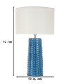 Lampa de masa, Mauro Ferretti, Gliss, 1 x E27, 40W, 30x52 cm, ceramica, albastru/alb