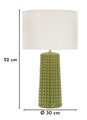Lampa de masa, Mauro Ferretti, Gliss, 1 x E27, 40W, 30x52 cm, ceramica, verde/alb