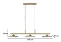 Candelabru, Mauro Ferretti, Emily, 3 x E27, 40W, 100x24x18 cm, fier/sticla, auriu/gri