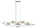 Candelabru, Mauro Ferretti, Emily, 5 x E27, 40W, 100x24x18 cm, fier/sticla, auriu/gri