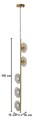 Candelabru, Mauro Ferretti, Emily Vertical, 5 x E27, 40W, 15x16x110 cm, fier/sticla, auriu/gri