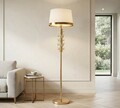 Lampadar, Mauro Ferretti, Butterfly, 1 x E27, 40W, 45x157 cm, fier/sticla, auriu/alb