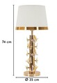 Lampa de masa, Mauro Ferretti, Butterfly, 1 x E27, 40W, 35x74 cm, fier/sticla, auriu/alb
