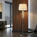 Lampadar, Mauro Ferretti, Flower, 1 x E27, 40W, 45x157 cm, fier/sticla, argintiu/alb