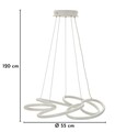 Candelabru, Mauro Ferretti, Glovy, banda LED integrata, 65W, 3000K / 4000K / 6000K, 55x120 cm, aluminiu/fier, alb