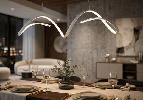 Candelabru, Mauro Ferretti, Uter, banda LED integrata, 65W, 3000K / 4000K / 6000K, 80x20x120 cm, aluminiu/fier, alb