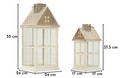 Set 2 felinare, Mauro Ferretti, Home, 24.5x24.5x55 cm, lemn/sticla temperata, alb/gri