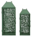 Set 2 felinare, Mauro Ferretti, Carving, 17.8x17.8x44 cm, metal, verde