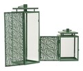 Set 2 felinare, Mauro Ferretti, Hall, 15x14.5x41.5 cm, metal/sticla temperata, verde