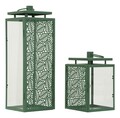 Set 2 felinare, Mauro Ferretti, Hall, 15x14.5x41.5 cm, metal/sticla temperata, verde