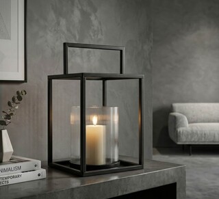 Negru, Felinar 18x31 cm