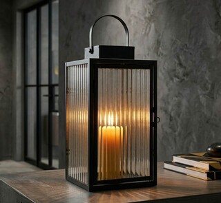 Negru, Felinar 15.5x28.5 cm