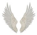 Set 2 decoratiuni de perete, Mauro Ferretti, Wings, 43.8x104 cm, fier, alb prespalat