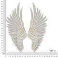 Set 2 decoratiuni de perete, Mauro Ferretti, Wings, 43.8x104 cm, fier, alb prespalat