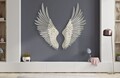Set 2 decoratiuni de perete, Mauro Ferretti, Wings, 43.8x104 cm, fier, alb prespalat