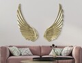 Set 2 decoratiuni de perete, Mauro Ferretti, Wings, 60x130 cm, fier, auriu