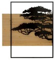 Set 3 decoratiuni de perete, Mauro Ferretti, Lagos, 204x80 cm, fier/MDF, negru, maro