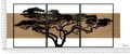 Set 3 decoratiuni de perete, Mauro Ferretti, Lagos, 204x80 cm, fier/MDF, negru, maro