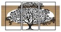 Set 3 decoratiuni de perete, Mauro Ferretti, Tree, 176x90 cm, fier/MDF, negru, maro