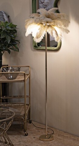Lampadar, Mauro Ferretti, Palm Cammello, 3 x E14, 40W, 55x160 cm, fier/plastic, auriu/camel