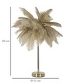 Lampa de masa, Mauro Ferretti, Palm Cammello, 2 x E14, 40W, 40x55 cm, fier/plastic, auriu/camel
