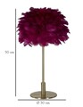 Lampa de masa, Mauro Ferretti, Feather, 1 x E27, 40W, 30x50 cm, fier/plastic, auriu/bordo