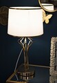 Lampa de masa, Mauro Ferretti, Slimmy, 1 x E27, 40W, 28x53 cm, fier/plastic, alb,auriu