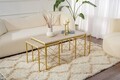 Set masute de cafea, Hanah Home, Defne, Travertin / Auriu