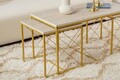 Set masute de cafea, Hanah Home, Defne, Travertin / Auriu