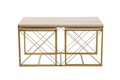 Set masute de cafea, Hanah Home, Defne, Travertin / Auriu