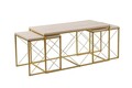 Set masute de cafea, Hanah Home, Defne, Travertin / Auriu