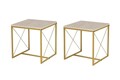Set masute de cafea, Hanah Home, Defne, Travertin / Auriu