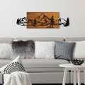 Decoratiune de perete, Mountain Range, Dimensiune: 30 x 95 cm, Nuc / Negru