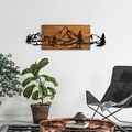 Decoratiune de perete, Mountain Range, Dimensiune: 30 x 95 cm, Nuc / Negru