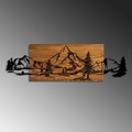 Decoratiune de perete, Mountain Range, Dimensiune: 30 x 95 cm, Nuc / Negru