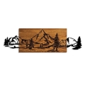 Decoratiune de perete, Mountain Range, Dimensiune: 30 x 95 cm, Nuc / Negru