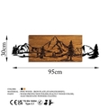 Decoratiune de perete, Mountain Range, Dimensiune: 30 x 95 cm, Nuc / Negru