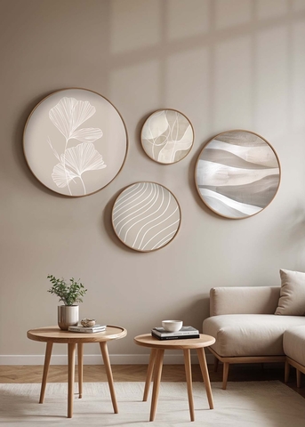 Set 4 tablouri decorative, Huhu295, Dimensiune: 45 x 45 cm (1 bucată), Multicolor