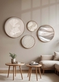 Set 4 tablouri decorative, Huhu295, Dimensiune: 45 x 45 cm (1 bucată), Multicolor