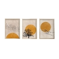 Set 3 tablouri decorative, Huhu147, Lemn masiv, Multicolor