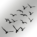 Decoratiune de perete, Migration, Pasărea nr. 1: 29 x 18 cm (1 bucată) , Negru