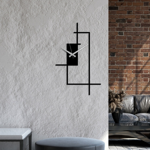 Ceas de perete, Corner, Dimensiuni: 49 x 30 cm, Negru