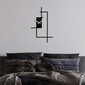 Ceas de perete, Corner, Dimensiuni: 49 x 30 cm, Negru
